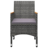 3 Piece Garden Dining Set Grey - Top-Down View