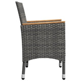 3 Piece Garden Dining Set Grey - Rear View
