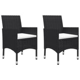 5 Piece Garden Dining Set Black - Front View