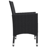 5 Piece Garden Dining Set Black - 45-Degree Angle