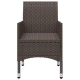 5 Piece Garden Dining Set Brown - Rear View