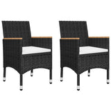 5 Piece Garden Dining Set Black