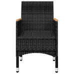 5 Piece Garden Dining Set Black