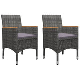 5 Piece Garden Dining Set Grey - Front View