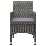 5 Piece Garden Dining Set Grey - Top-Down View