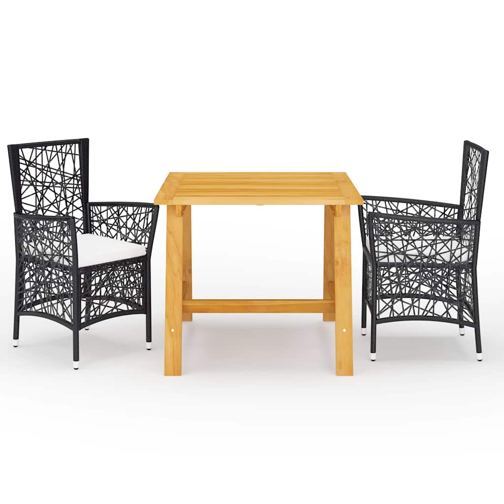 3 Piece Garden Dining Set Brown