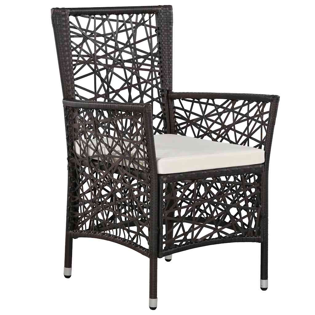 3 Piece Garden Dining Set Brown