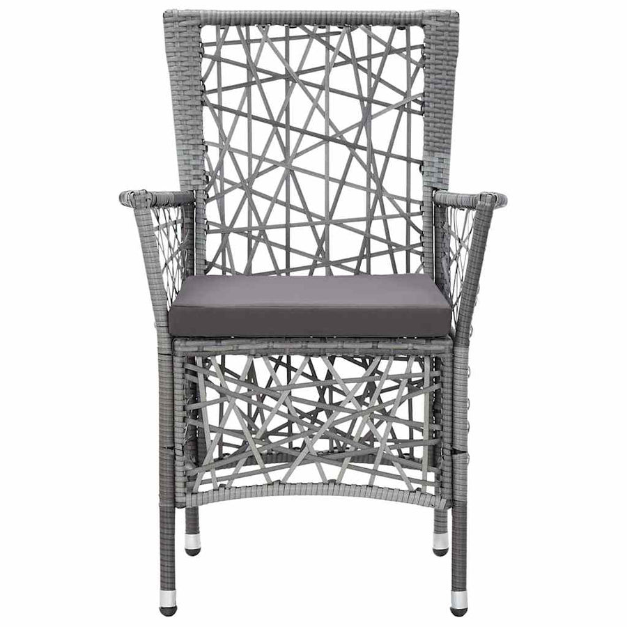 3 Piece Garden Dining Set Grey