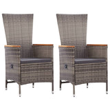 3 Piece Garden Dining Set Grey - Front View