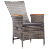 3 Piece Garden Dining Set Grey - Rear View