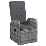3 Piece Garden Dining Set Grey - Side View