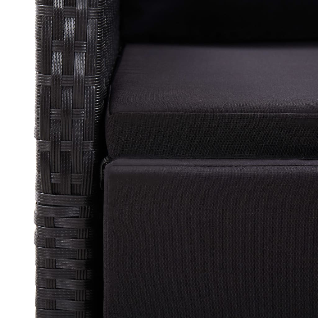 3 Piece Garden Dining Set Black