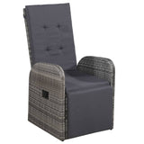 3 Piece Garden Dining Set Grey - Low Angle