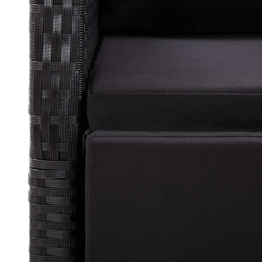 3 Piece Garden Dining Set Black