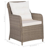 3 Piece Garden Dining Set Brown - Extra Image