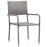 3 Piece Garden Dining Set Grey - Side View