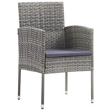 3 Piece Garden Dining Set Grey - Side View