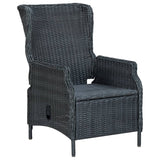 3 Piece Garden Dining Set Dark Grey - Low Angle