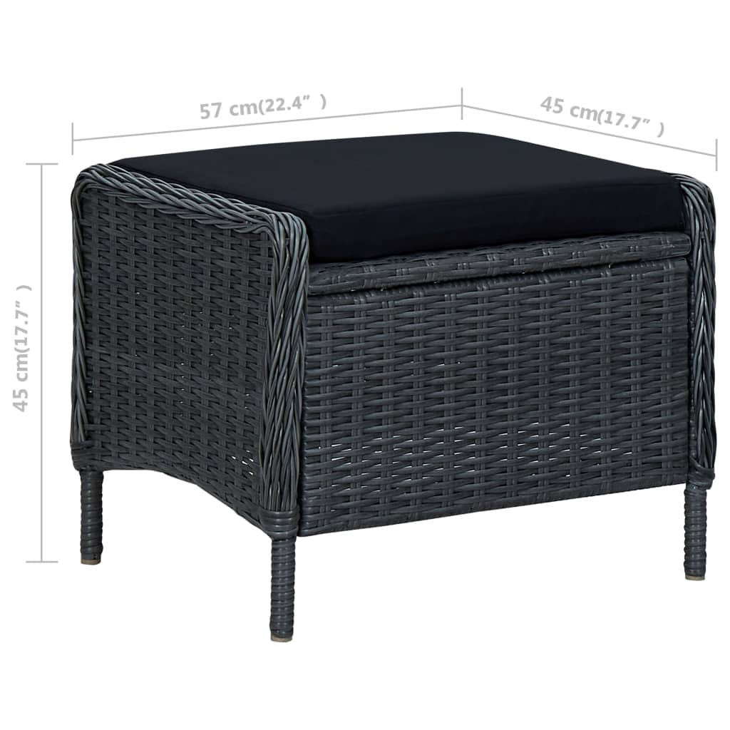 5 Piece Garden Dining Set Dark Grey