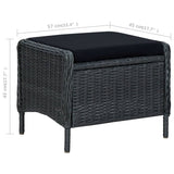 5 Piece Garden Dining Set Dark Grey - Extra Image