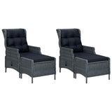 5 Piece Garden Dining Set Dark Grey - Top-Down View