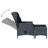 5 Piece Garden Dining Set Dark Grey - Close-Up Angle
