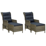 5 Piece Garden Dining Set Brown - Side View