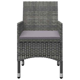 5 Piece Garden Dining Set Grey - Top-Down View