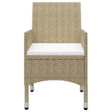 5 Piece Garden Dining Set Beige - Top-Down View