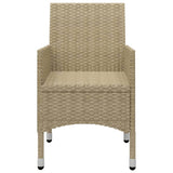 5 Piece Garden Dining Set Beige - Close-Up Angle