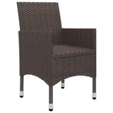 5 Piece Garden Dining Set Brown - Rear View