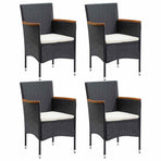 5 Piece Garden Dining Set Black