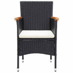 5 Piece Garden Dining Set Black
