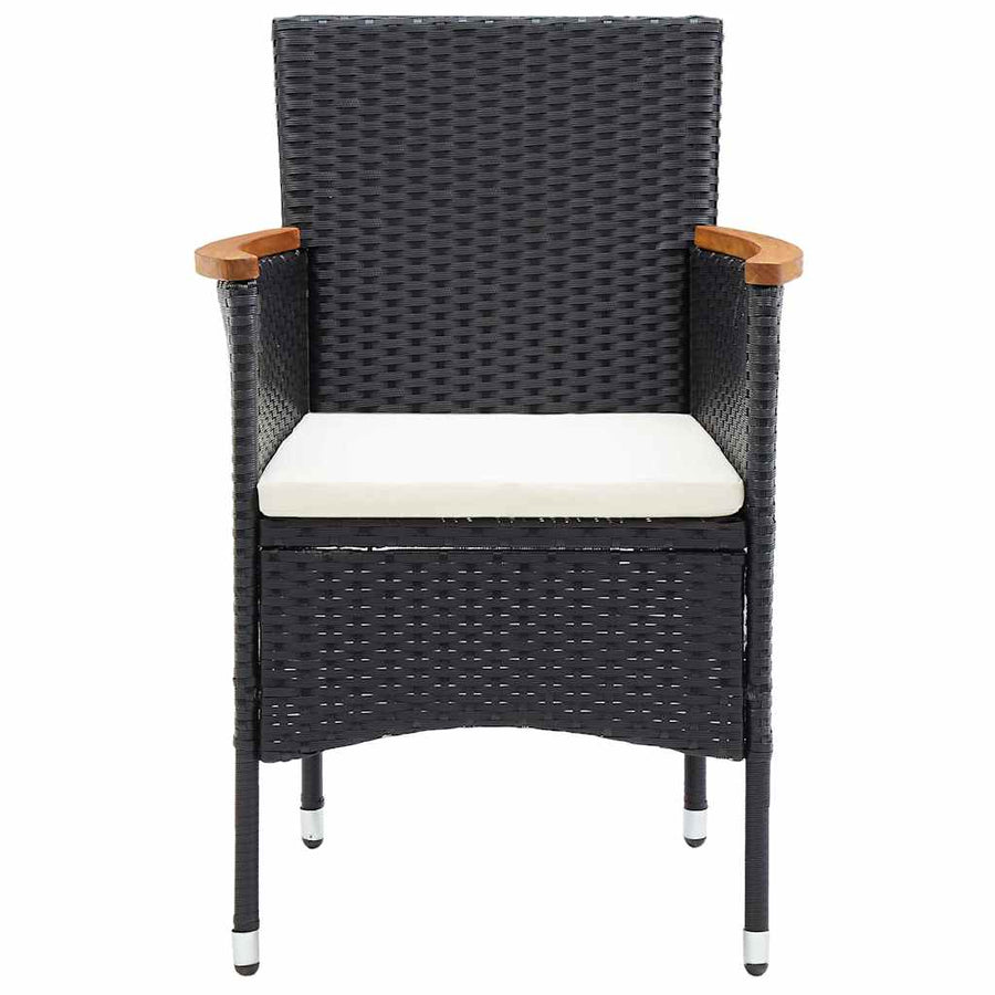 5 Piece Garden Dining Set Black