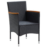 5 Piece Garden Dining Set Black