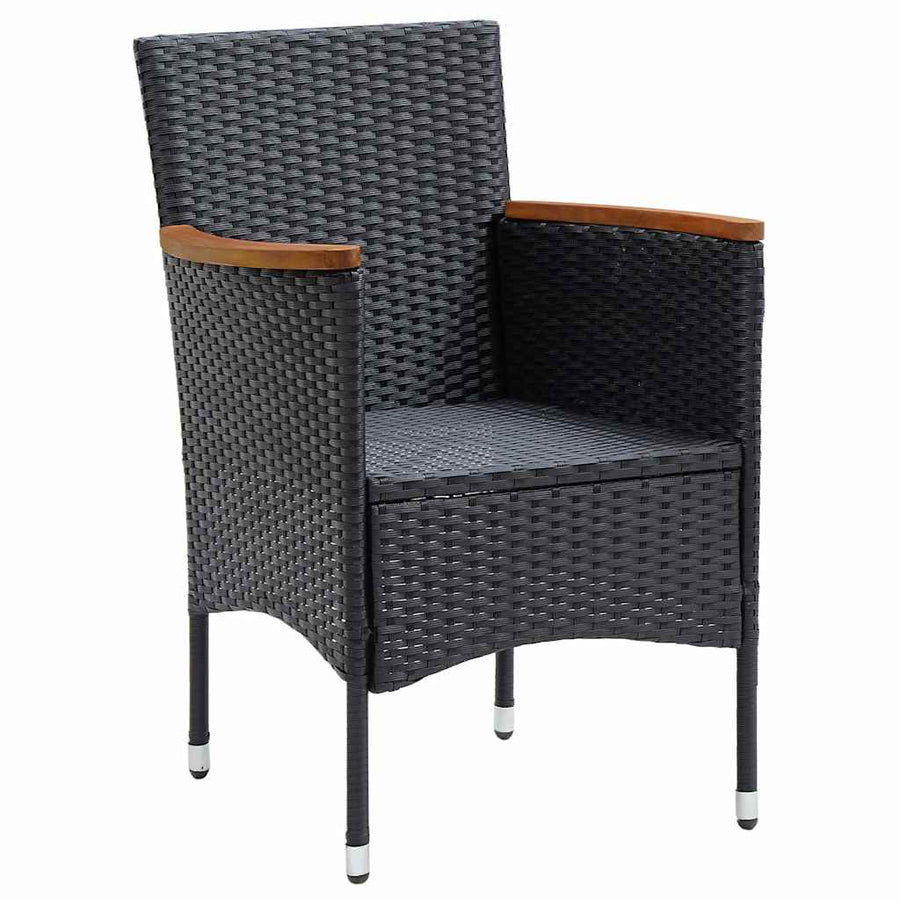 5 Piece Garden Dining Set Black