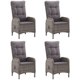 5 Piece Garden Dining Set Grey - Front View