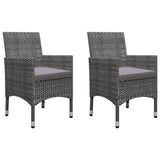 5 Piece Garden Dining Set Grey - Front View