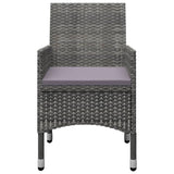 5 Piece Garden Dining Set Grey - 45-Degree Angle