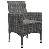 5 Piece Garden Dining Set Grey - Close-Up Angle