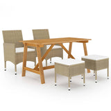 5 Piece Garden Dining Set Beige