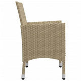5 Piece Garden Dining Set Beige - Rear View