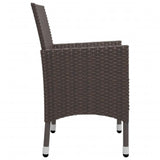 5 Piece Garden Dining Set Brown - 45-Degree Angle