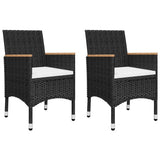5 Piece Garden Dining Set Black