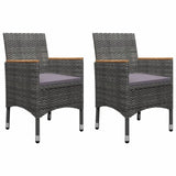 5 Piece Garden Dining Set Grey - Front View
