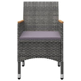 5 Piece Garden Dining Set Grey - Top-Down View