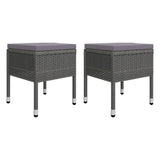 5 Piece Garden Dining Set Grey - Close-Up Angle