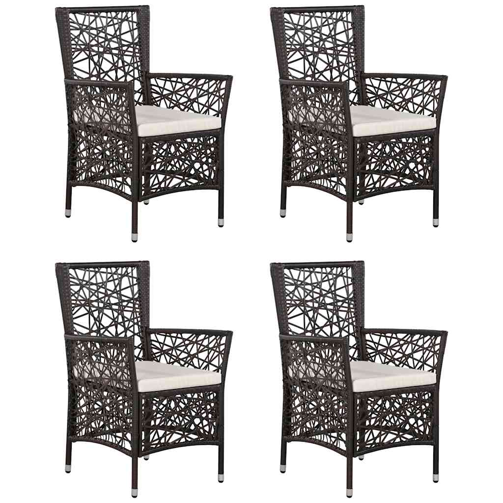 5 Piece Garden Dining Set Brown