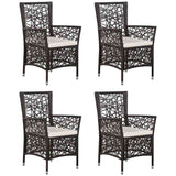 5 Piece Garden Dining Set Brown