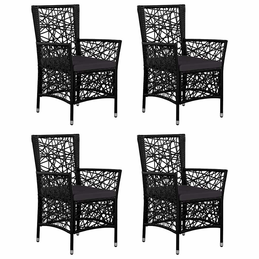 5 Piece Garden Dining Set Black
